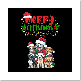 Merry Christmas Puppy Festive Posters and Art